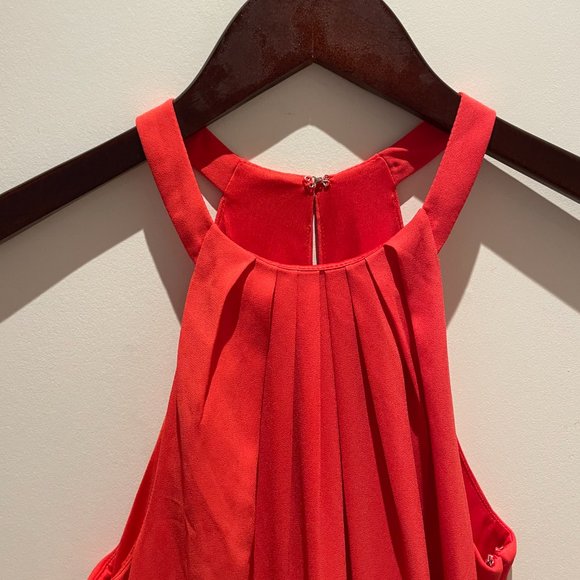 Express Orange Halter Fit and Flare Dress, Size 2 - Picture 2 of 5